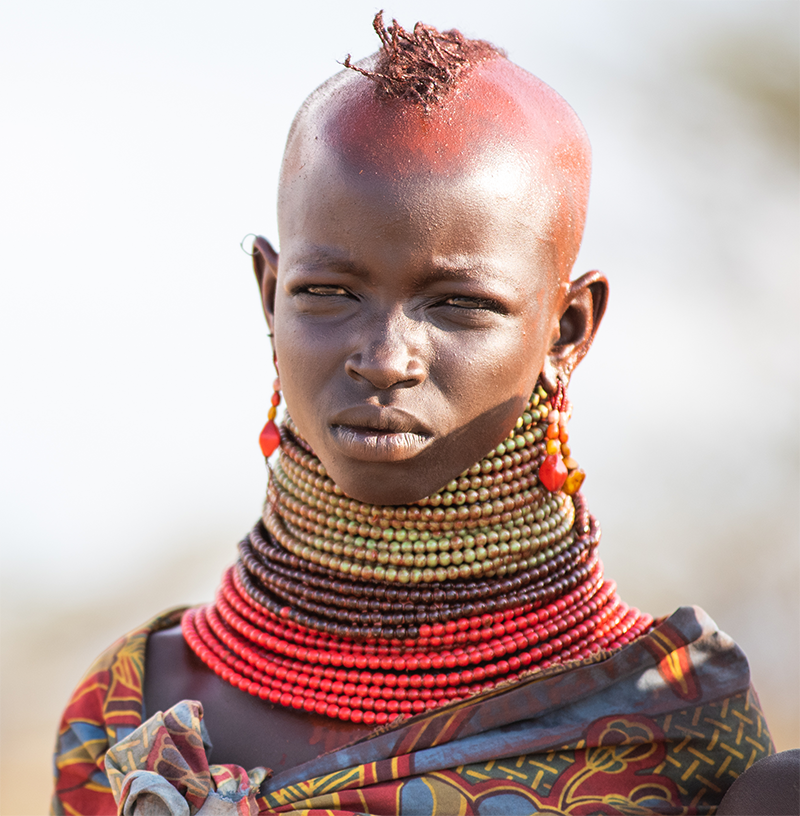 Sharon Ikimat on her way to collect water near Kapese, Turkana, Northern Kenya.